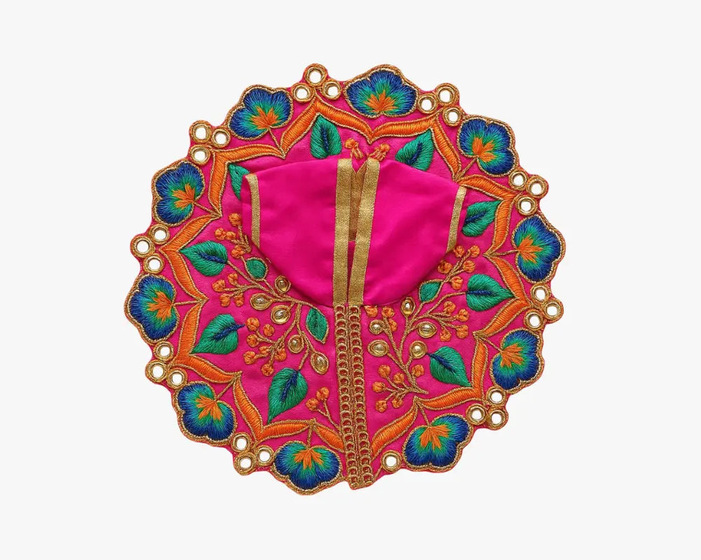 Pink & Multicolor Dress with Golden Detailing for Kanha ji Lordkart