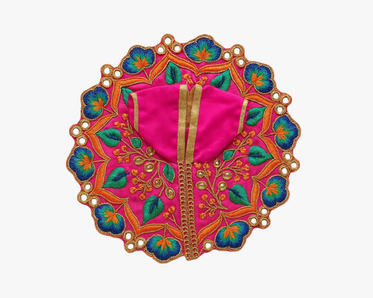 Pink & Multicolor Dress with Golden Detailing for Kanha ji