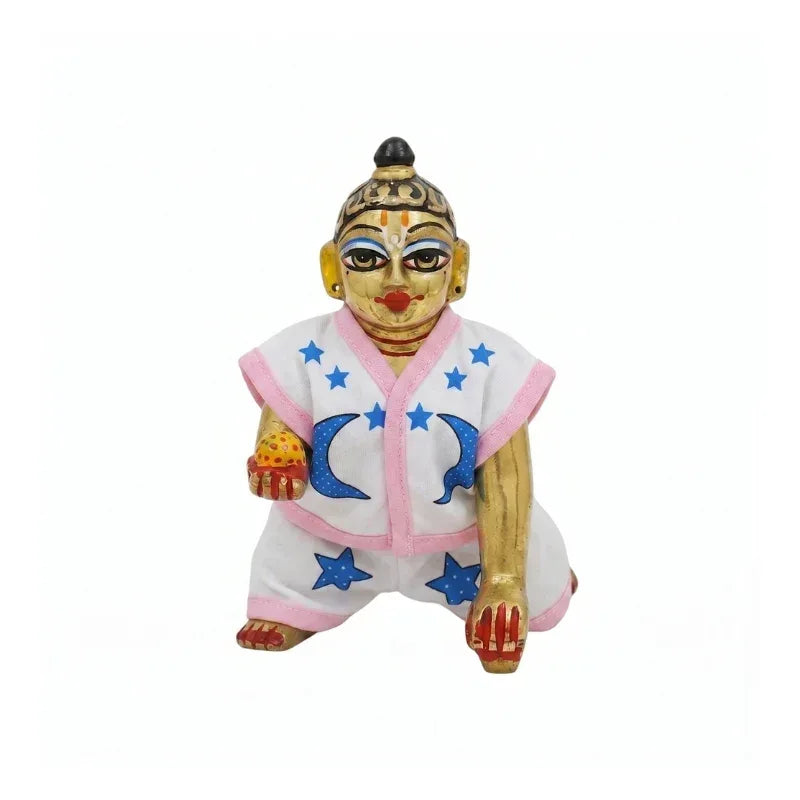 Star & Moon Printed Blue Cotton Night Suit for Kanha ji