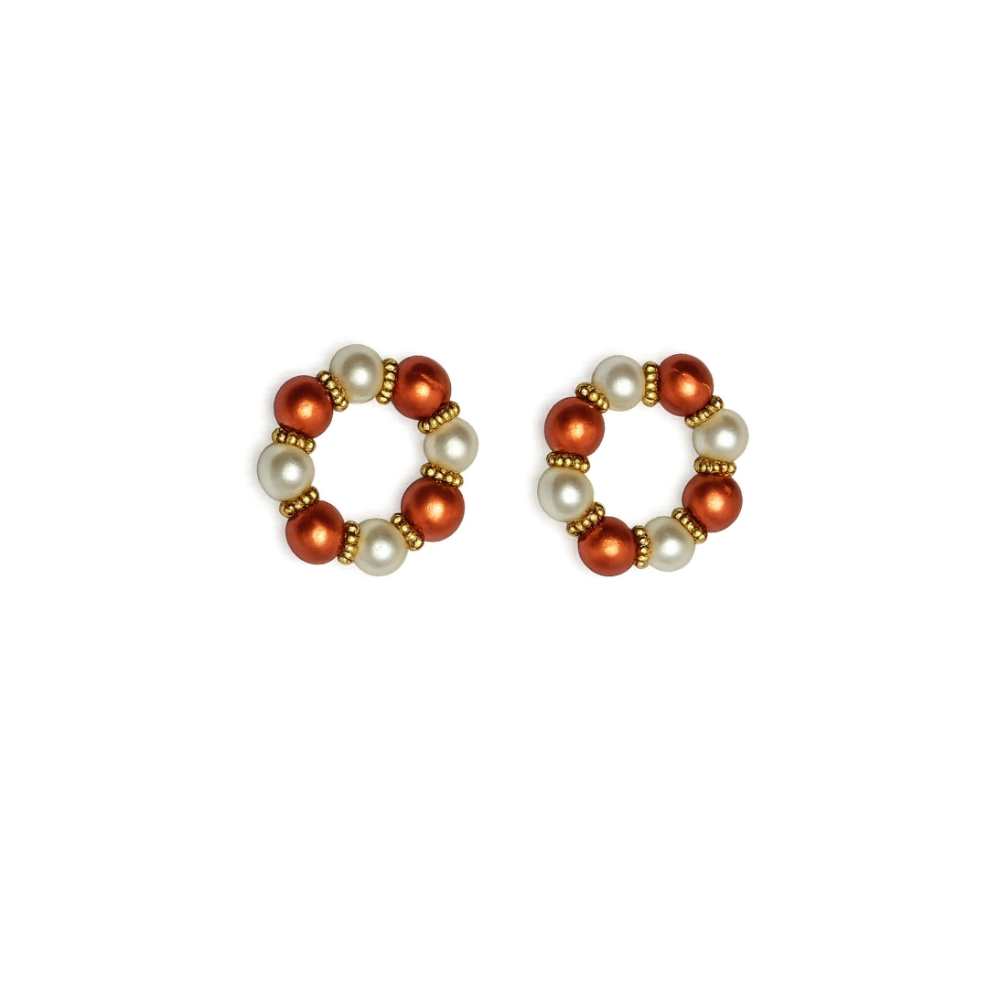 Beautiful Orange Pearl Kangan Set for Laddu Gopal & Kanha Ji (Sizes 0-6)