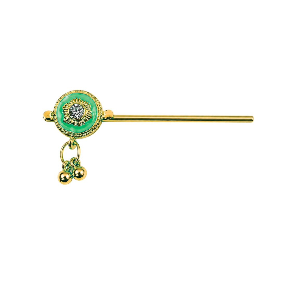 Mint Green Golden Laddu Gopal Bansuri Deity Flute For Thakur Ji