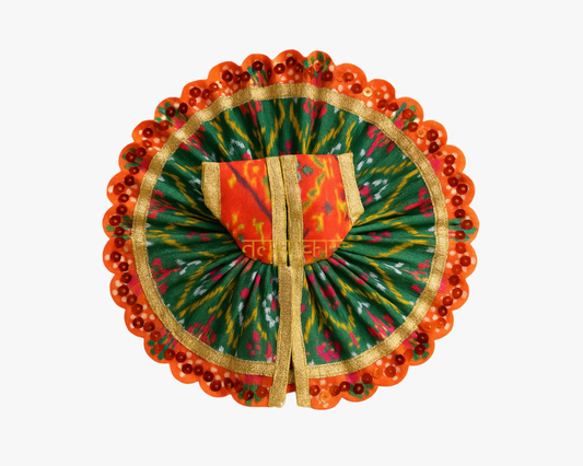 Lace Decorated Green Laddu Gopal Designer Dress