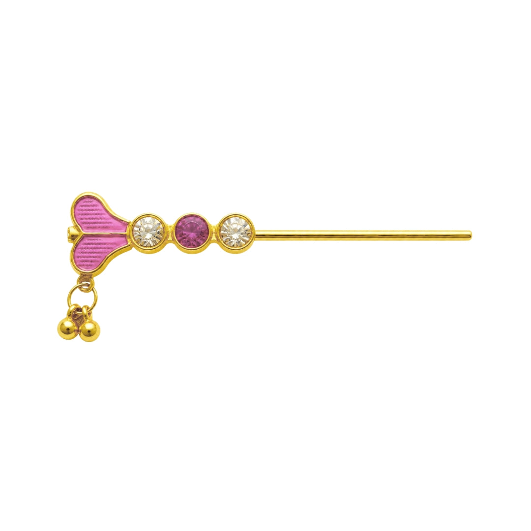 Premium Pink Stone Studded Laddu Gopal Bansuri Designer Kanha Ji Flute