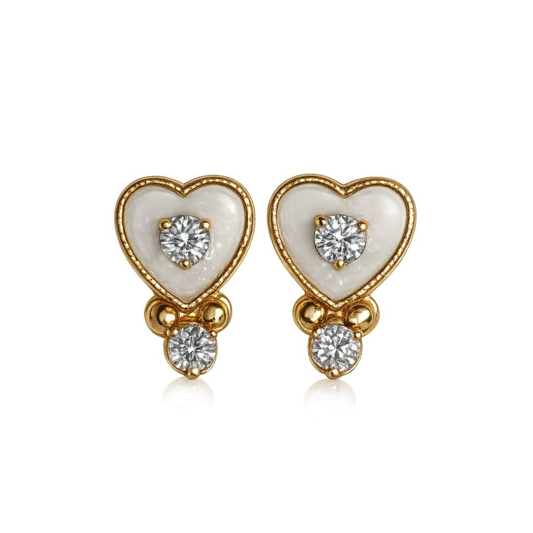 Premium Designer White Jarkan Stone Laddu Gopal Earring (Size 0-6)
