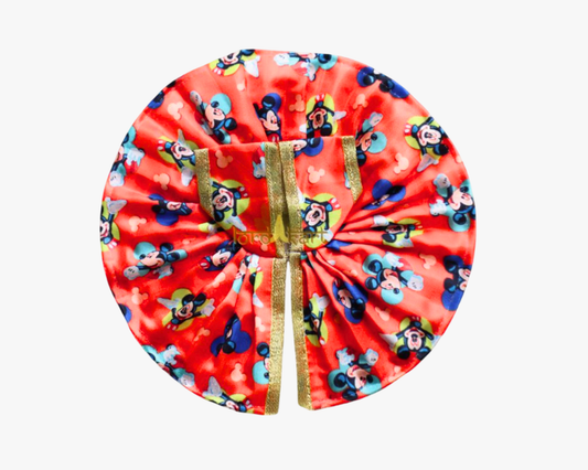 Mickey Mouse Printed Red Silk Poshak for Laddu Gopal