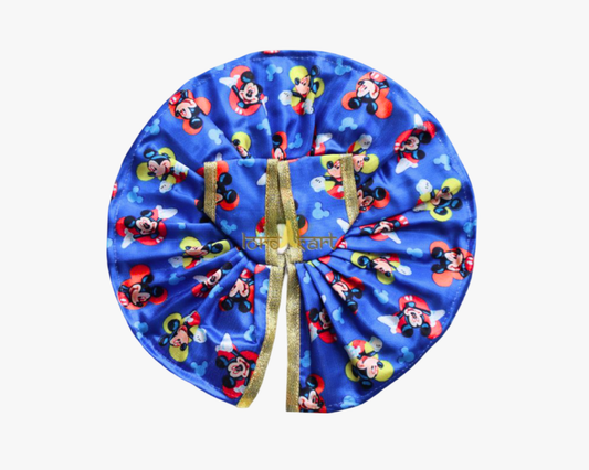 Mickey Mouse Printed Blue Silk Poshak for Bal Gopal
