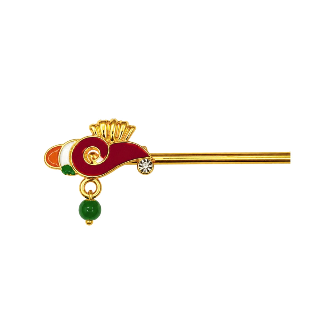 Vibrant Red Meenakari Laddu Gopal Bansuri Traditional Krishna Flute for Idol