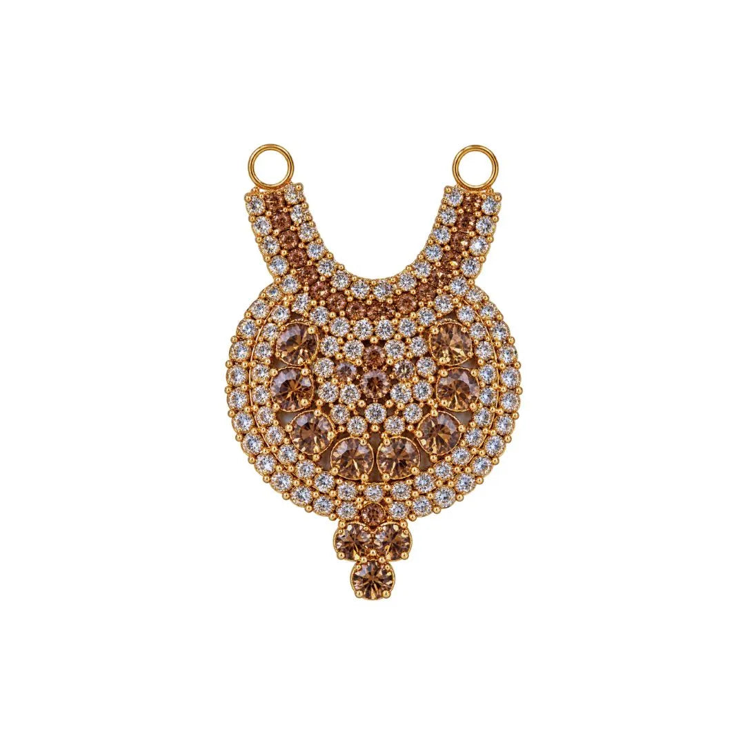 Exquisite Sparkling Stone Gold-Plated Laddu Gopal Necklace (2 Inch)