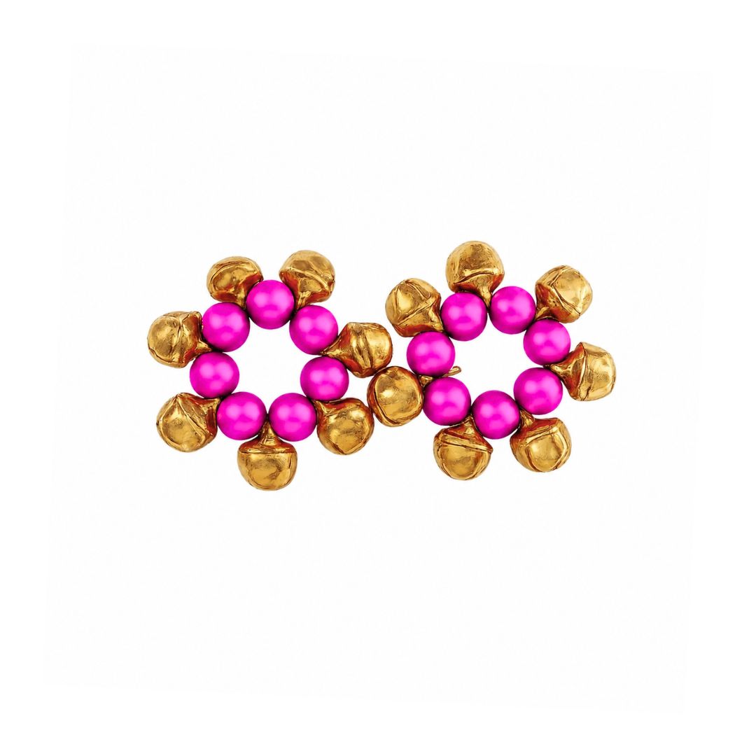 Beautiful Designer Pink Beads Ghungroo Payal for Laddu Gopal (Size 3-6)