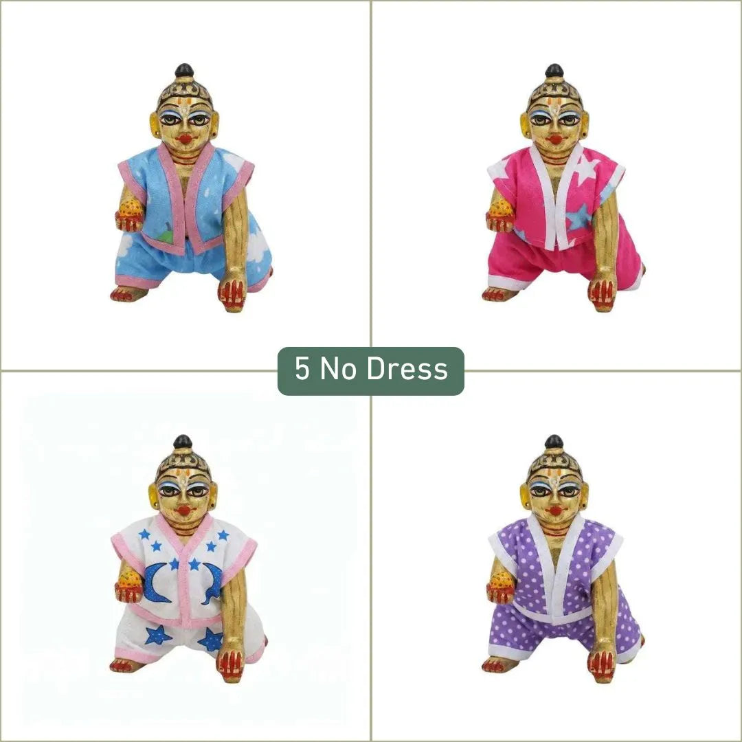 Premium Soft Cotton Laddu Gopal Night Dress Combo (Set of 4) - Size 5 No