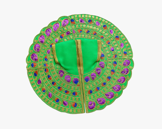 Meenakari Work Green Laddu Gopal Fancy Dress