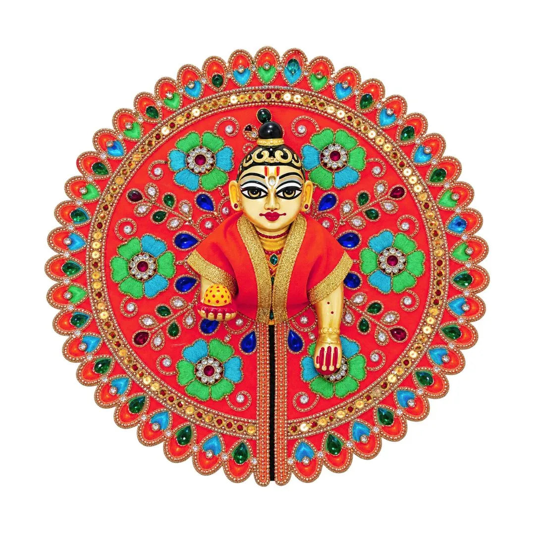 Premium Red Heavy Embroidered Laddu Gopal Poshak - Size 4