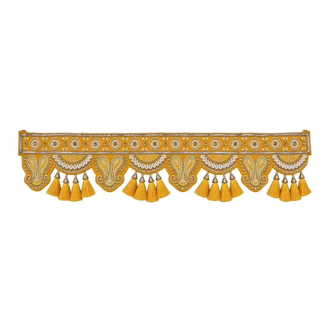 Mustard Yellow Decorative Toran with Tassels for Diwali Decoration