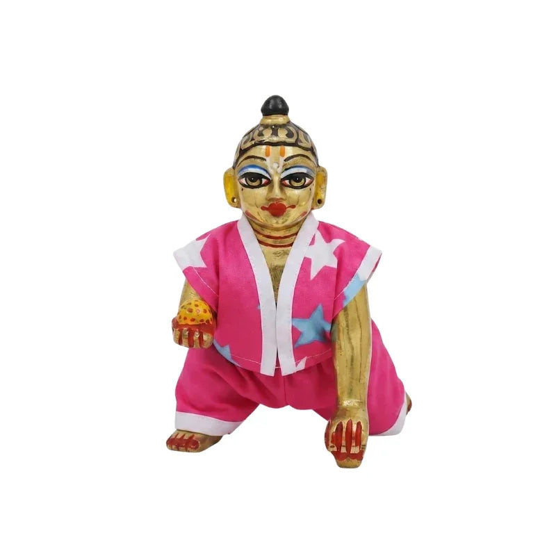 Star Printed Pink Cotton Night Suit for Laddu Gopal