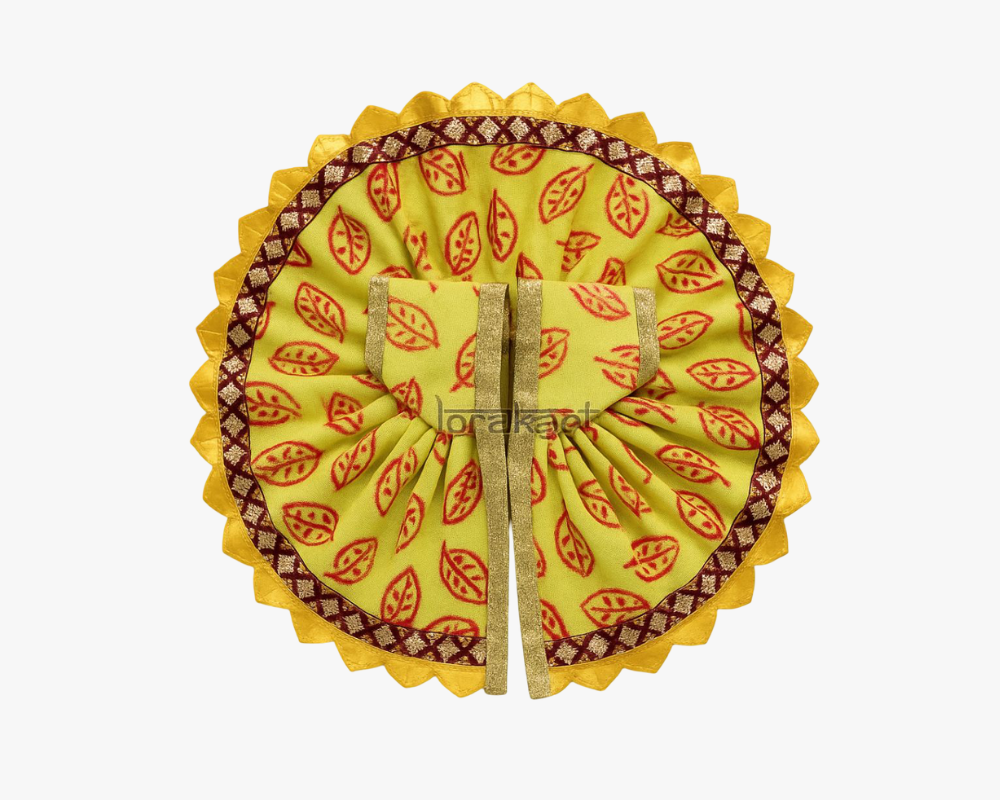 Leaf Printed Yellow Summer Poshak for Bal Gopal Lordkart