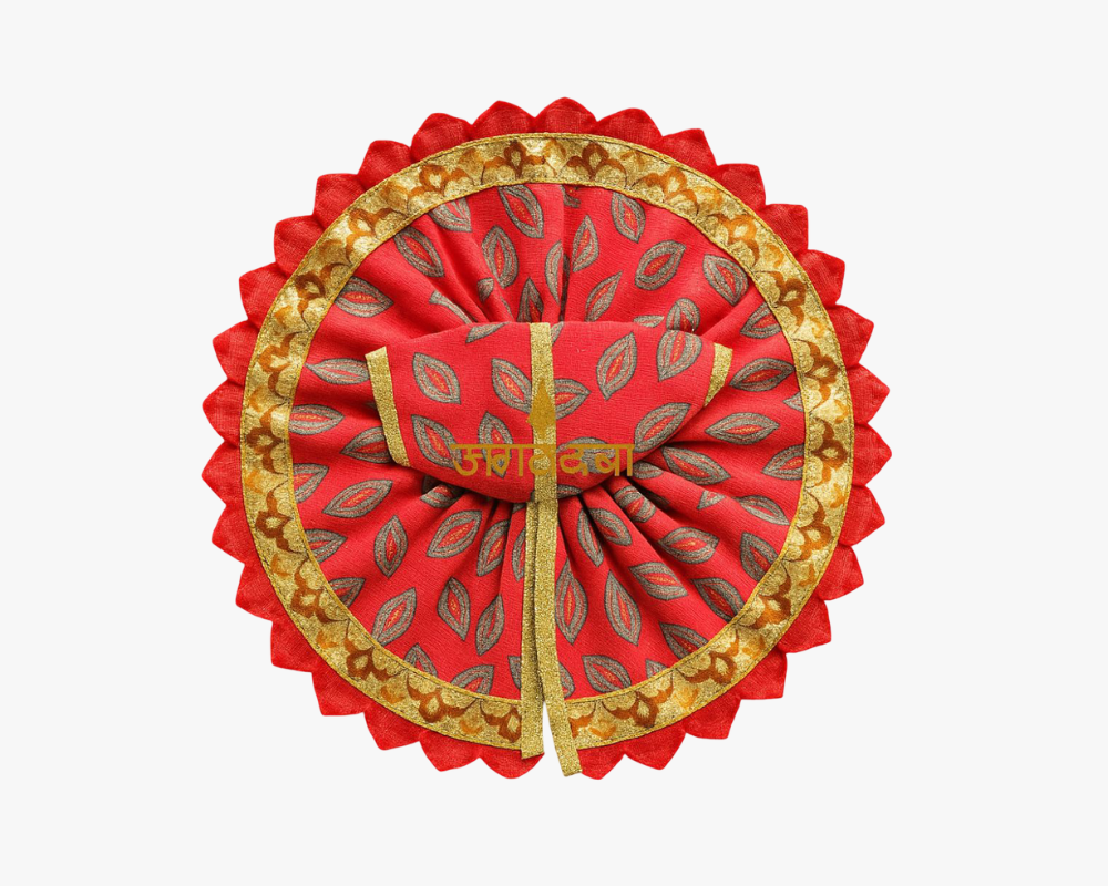 Leaf Printed Red Summer Poshak For Bal Gopal Lordkart