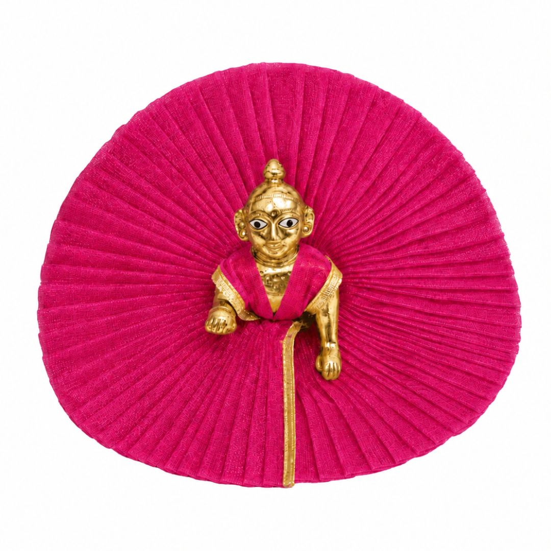 Laddu Gopal dark Pink Summer Dress