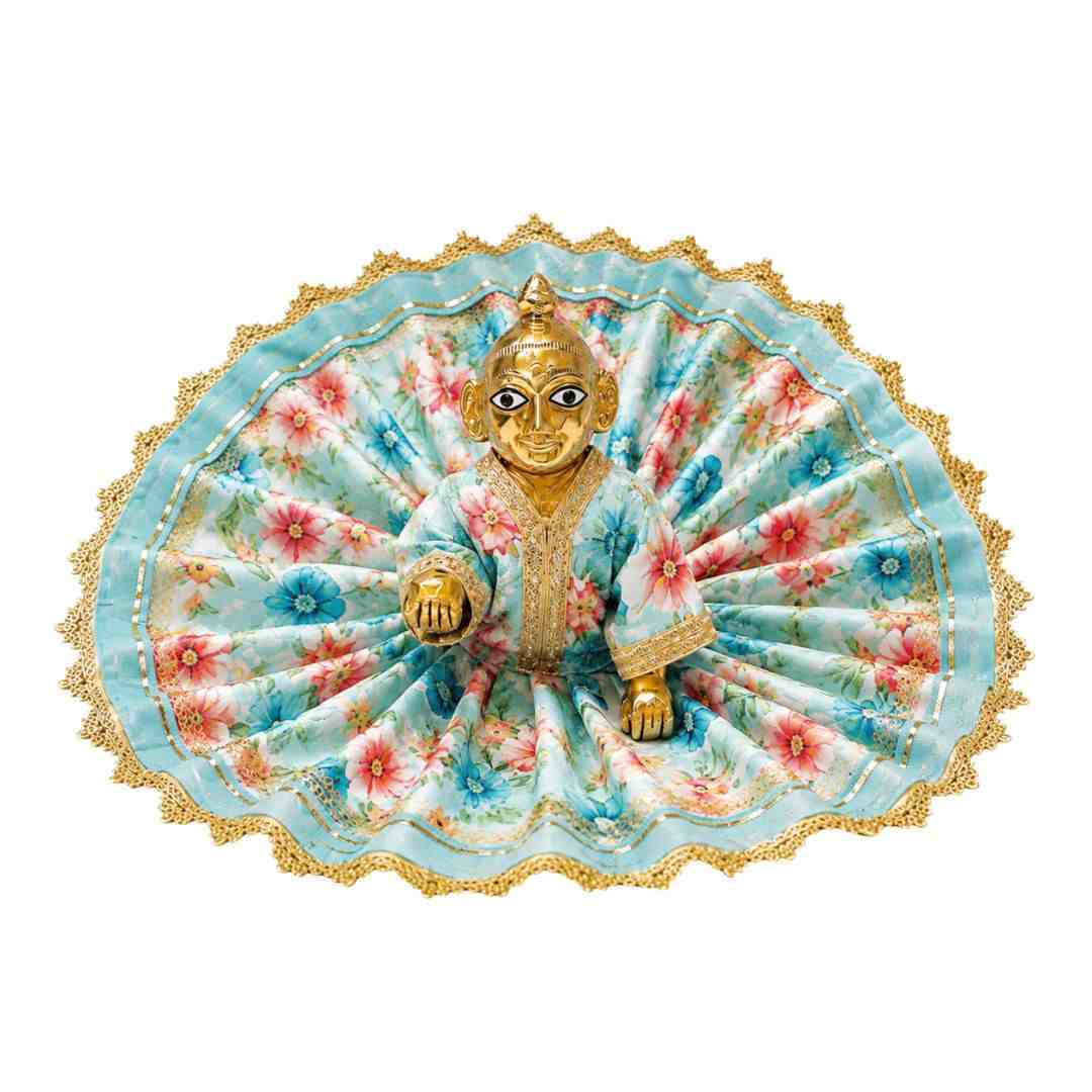 Soothing Sea Green Laddu Gopal Summer Dress Floral Kanha Ji Poshak