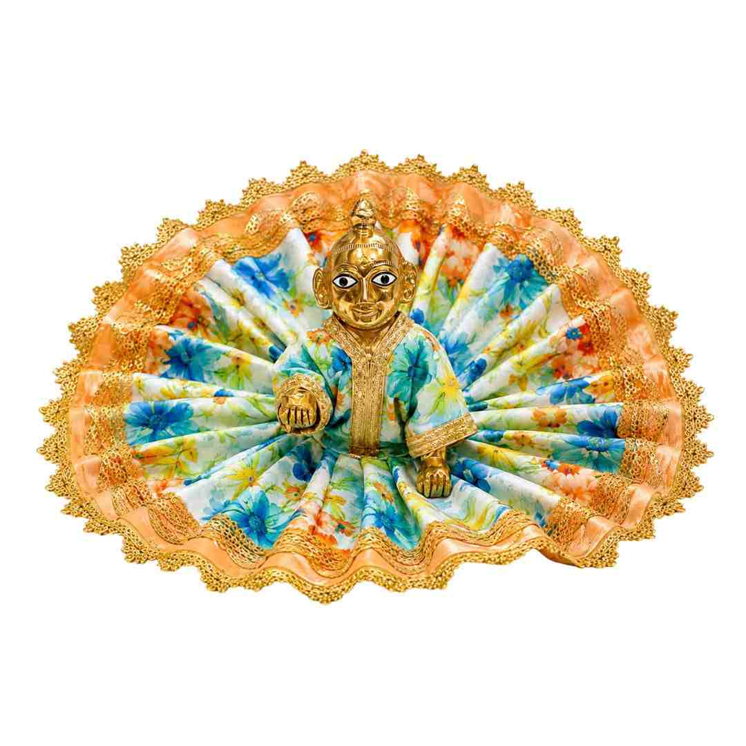 Light Blue Floral Laddu Gopal Summer Dress Thakur Ji Poshak