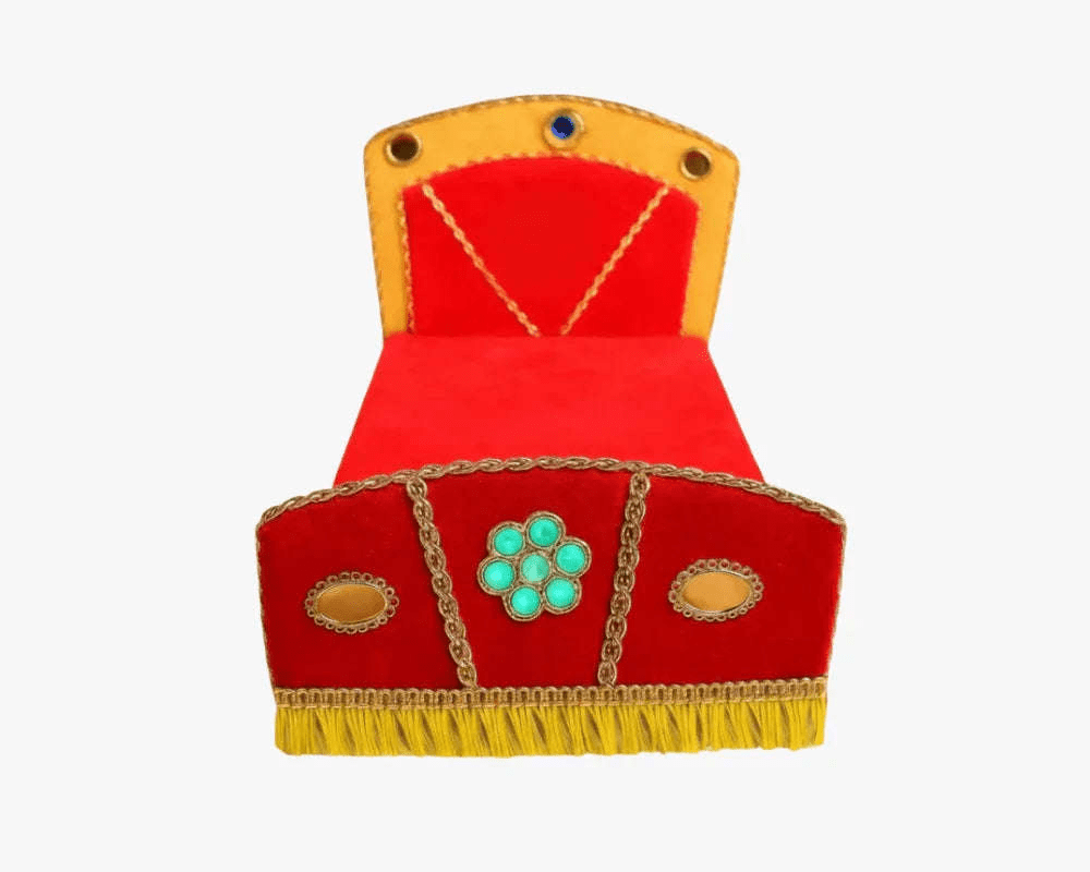 Beautiful Red Color Velvet Bed for Laddu Gopal - Lordkart