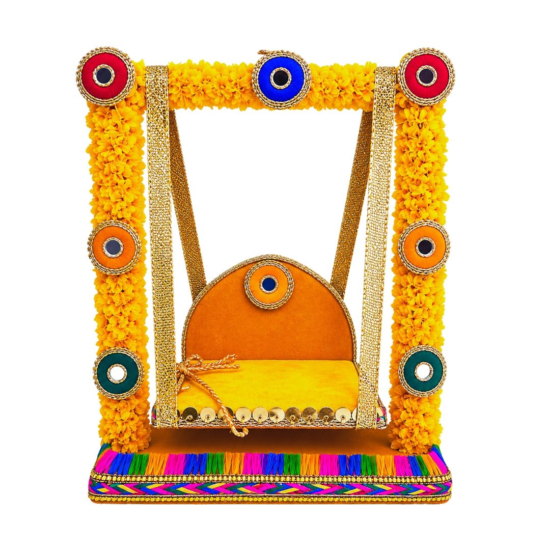 Beautiful Yellow Laddu Gopal Jhula for Bal Gopal - Lordkart