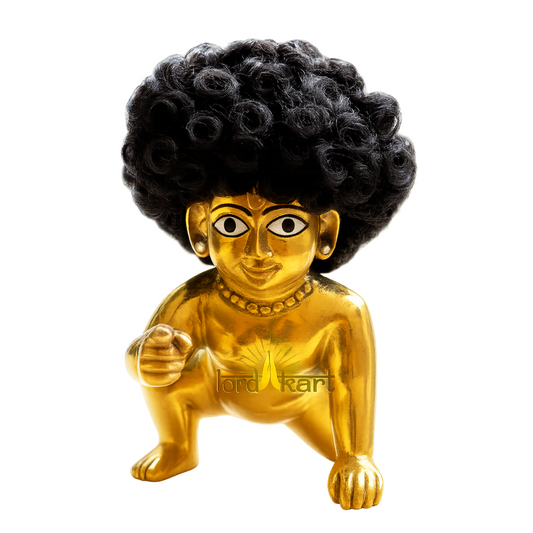 Laddu Gopal Decorative Curly Hair Wig for Krishna Idol