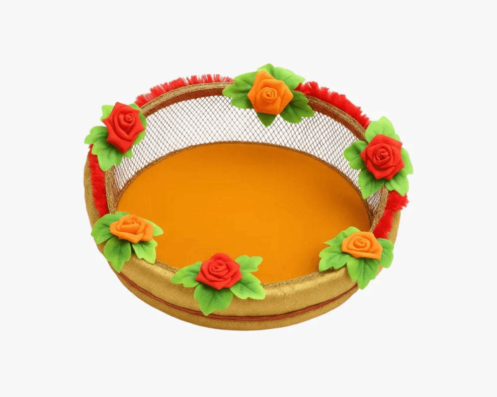 Handcrafted Yellow Flower Tokri for Laddu Gopal - Lordkart