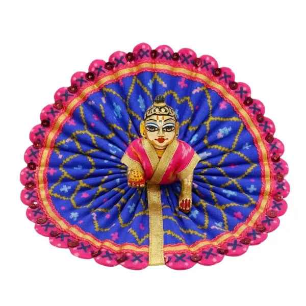Lace Decorated Blue Laddu Gopal Summer Dress - Lordkart