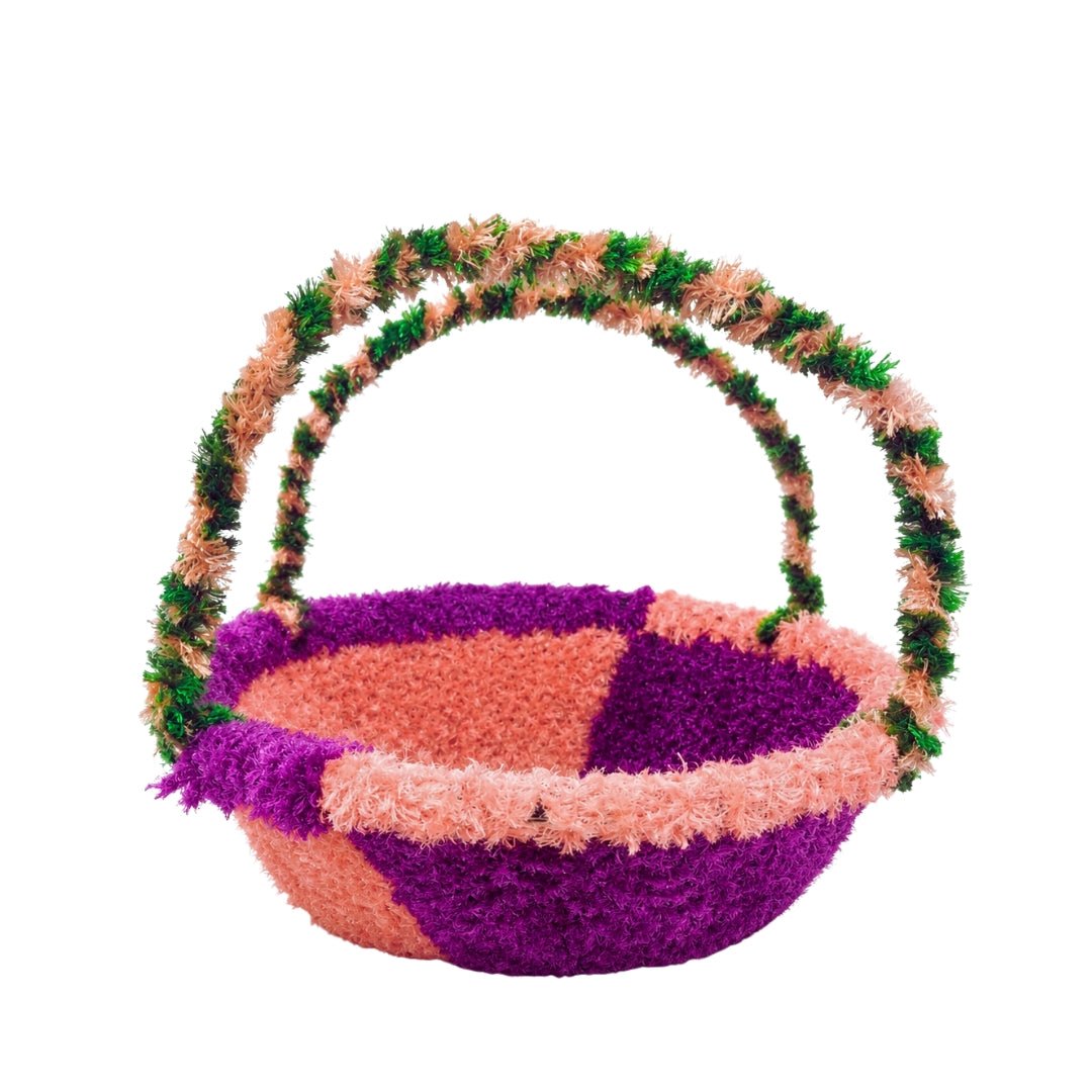Multicolor Soft Fur Finish Laddu Gopal Basket with Handle - Lordkart