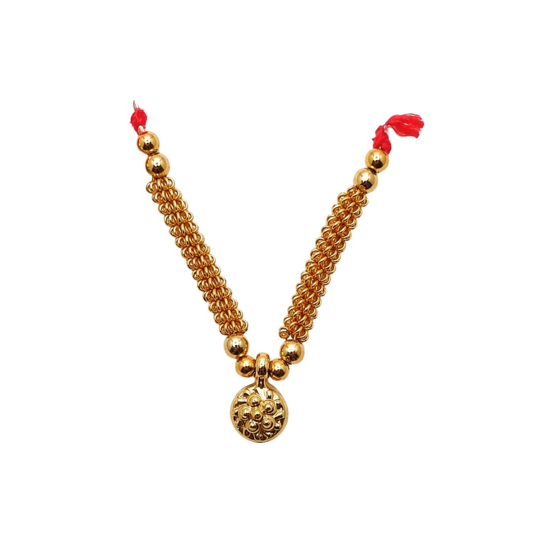 Royal Gold Finish Bal Gopal Mala with Floral Pendant for Laddu Gopal Shringar - Lordkart