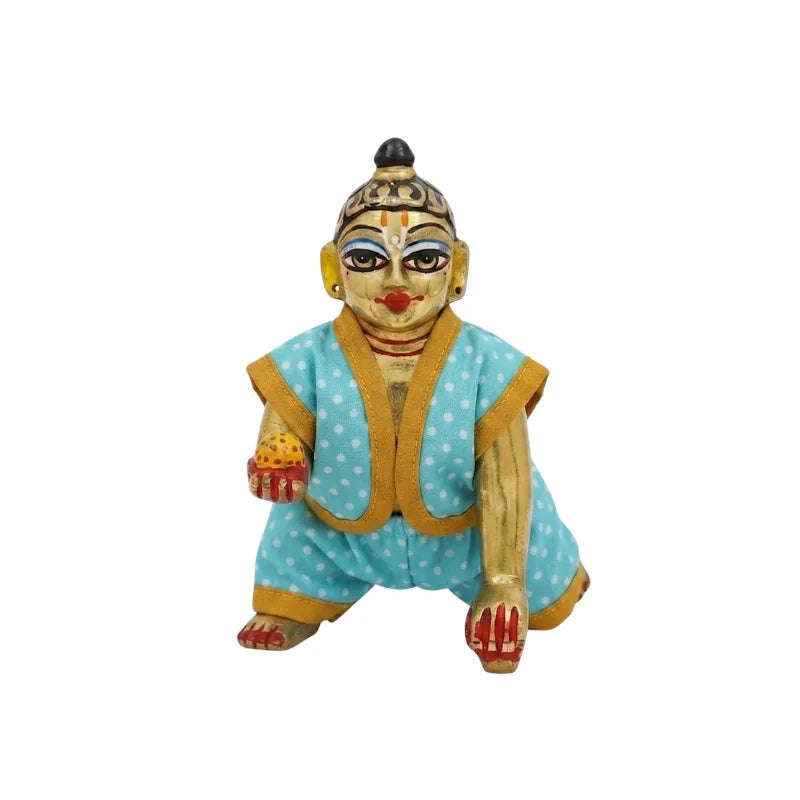 Sky Blue Cotton Summer Night Suit for Laddu Gopal - Lordkart