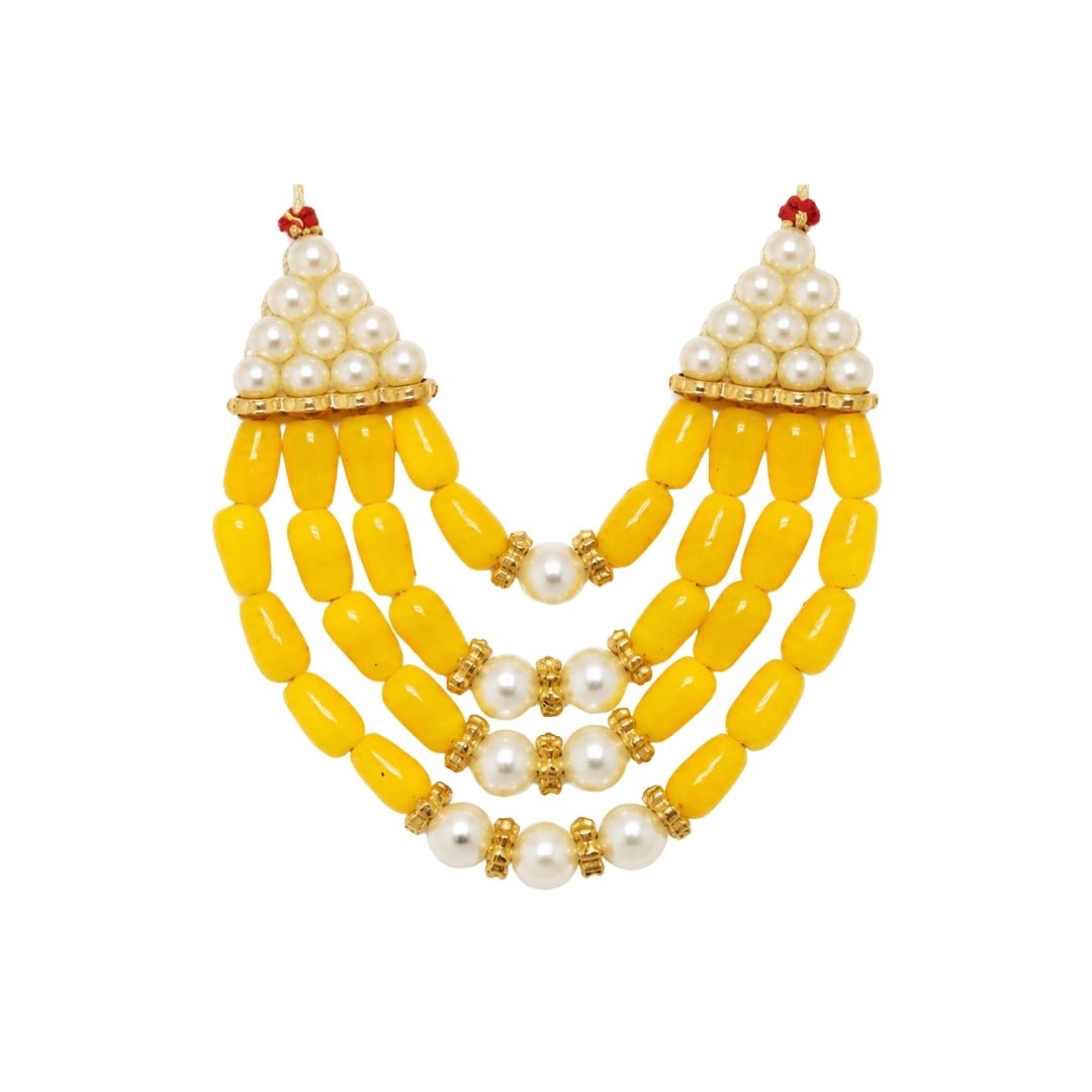 Traditional Yellow Color 4 Layer Beads Laddu Gopal Mala for Shringar - Lordkart