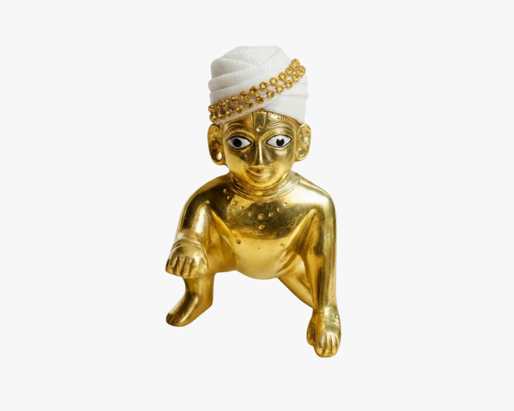 Designer Kanha Ji Turban with Golden Lace Lordkart
