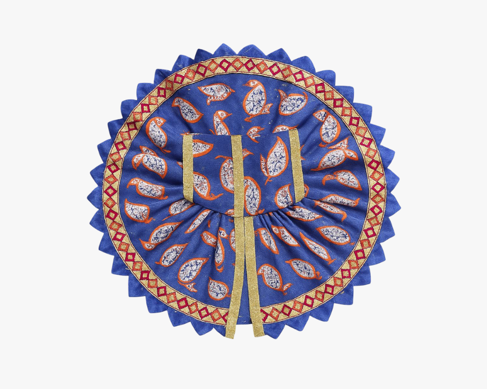 Leaf Printed Blue Summer Poshak For Bal Gopal Lordkart