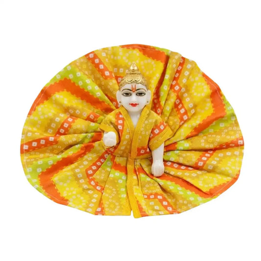 Vibrant Yellow & Orange Bandhani Laddu Gopal Poshak