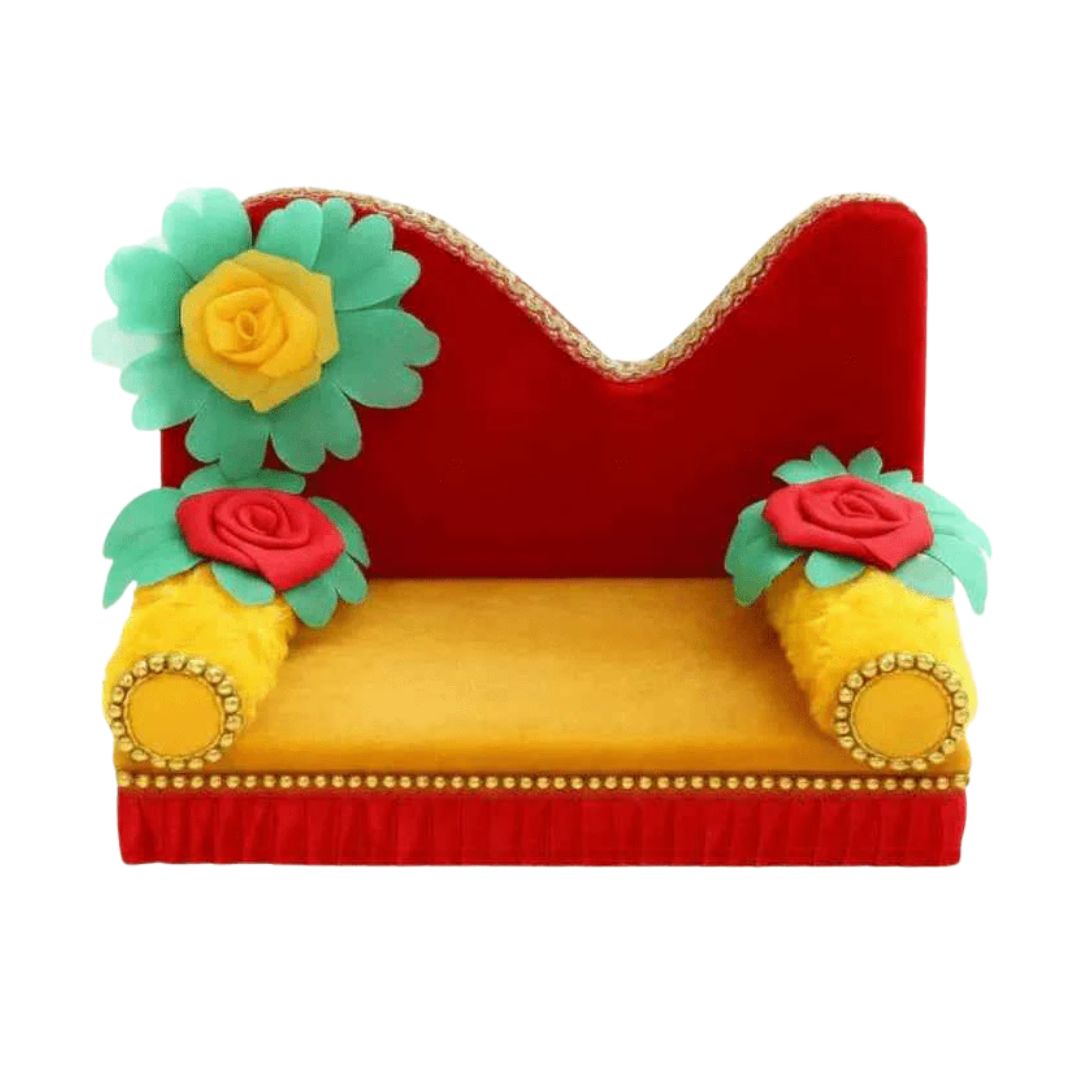 Designer Red Velvet Singhasan for Laddu Gopal