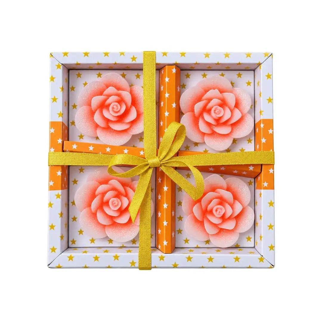 Scented Rose-Shaped Floating Candles – Set of 4 Gift Pack