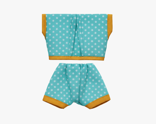 Sky Blue Cotton Summer Night Suit for Laddu Gopal