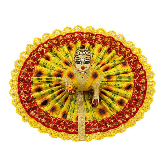 Radiant Yellow Sunflower Laddu Gopal Summer Dress