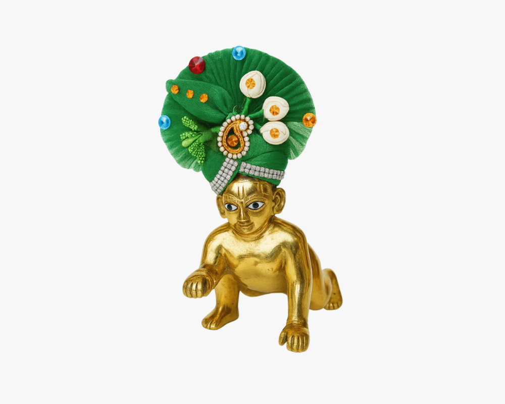 Designer Flower Work Pagdi for Bal Gopal Idol Lordkart