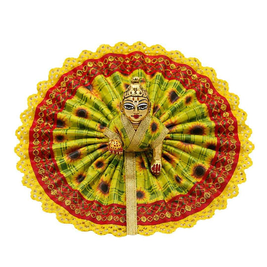 Light Green and Yellow Sunflower Laddu Gopal Summer Dress