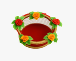 Decorative Flower Red Tokri for Laddu Gopal