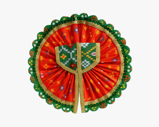 Lace Decorated Orange Laddu Gopal Dress