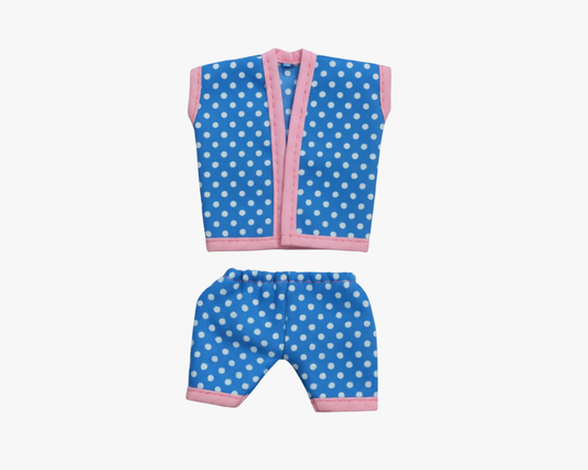 Blue and Pink Cotton Night Suit for Laddu Gopal