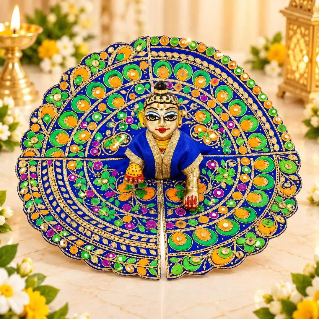 Meenakari Work Blue Laddu Gopal Fancy Dress