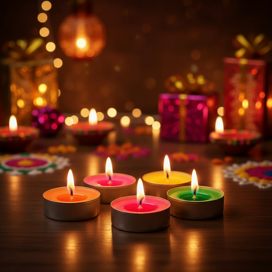 Colorful Scented Tealight Candles – Pack of 10 Vibrant Aromatherapy Candles