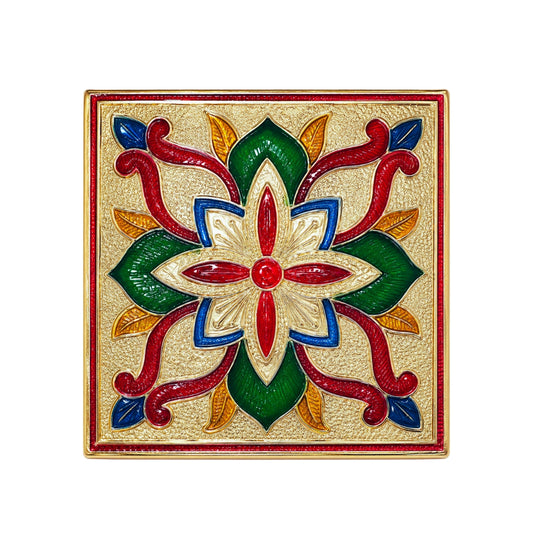 Colorful Lotus Design Laddu Gopal Aasan with Meenakari Style Work
