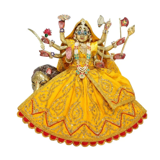 Yellow Lehenga Chunri with Patka for Maa Durga