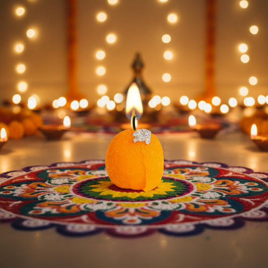 Laddu Design Candle for Mandir, Office & Festive Décor, Pack of 4
