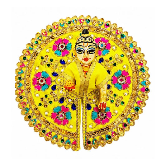 Premium Yellow Heavy Embroidered Laddu Gopal Poshak - Size 4